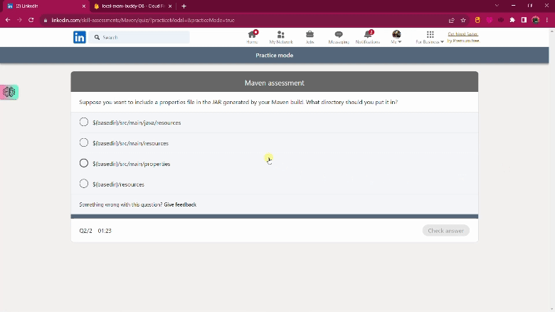 online text assistant for linkedin skill assessments example